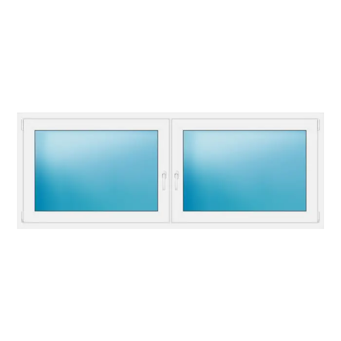 Zweiflügeliges Kunststofffenster 222x84 cm Weiß