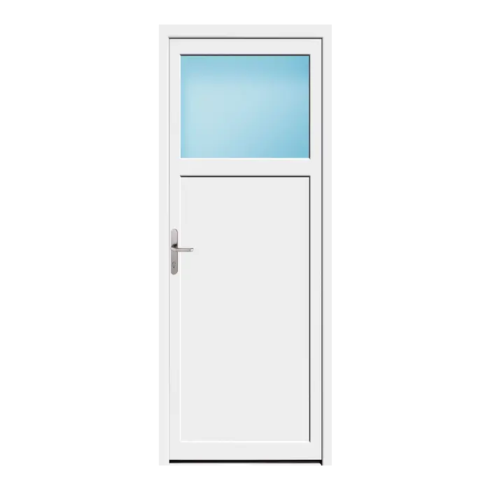 Nebeneingangstür 90x230 cm 1/3 Glas Weiß