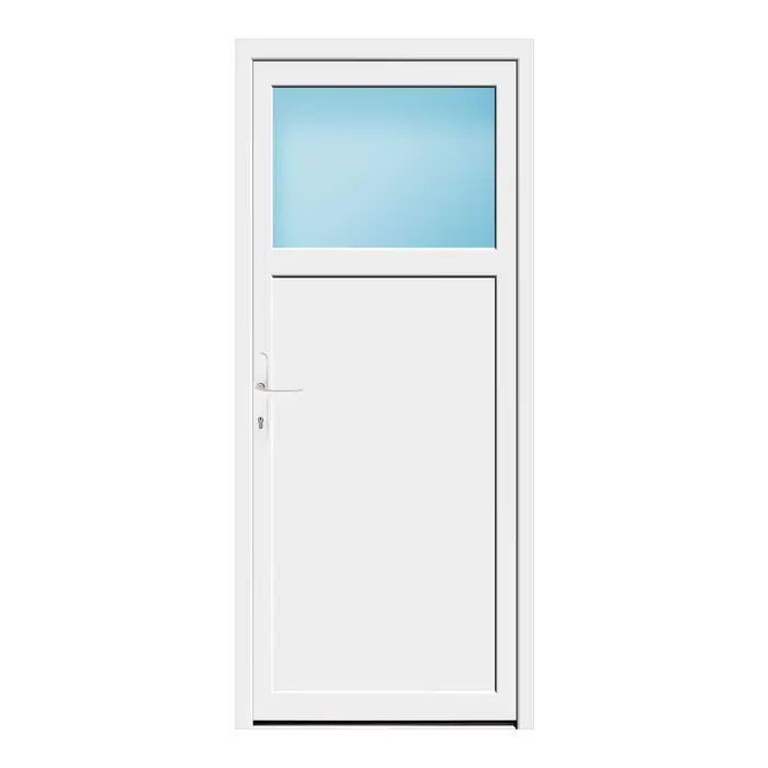 Nebeneingangstür 80x185 cm 1/3 Glas Weiß