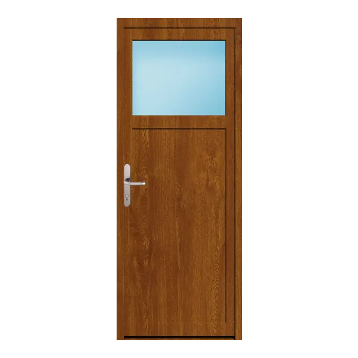 Nebeneingangstür 70x180 cm 1/3 Glas Golden Oak genarbt