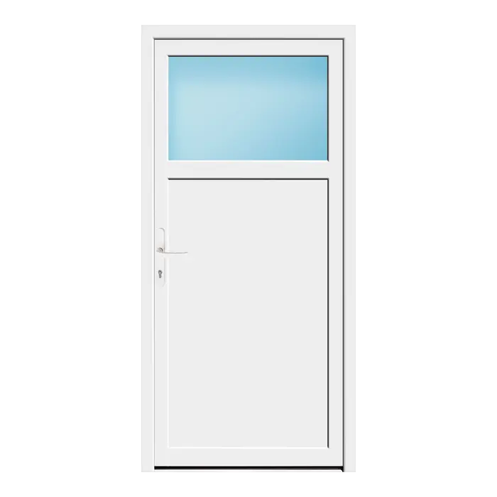 Nebeneingangstür 87x182 cm 1/3 Glas Weiß