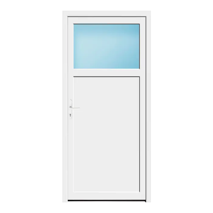 Nebeneingangstür 106x230 cm 1/3 Glas Weiß