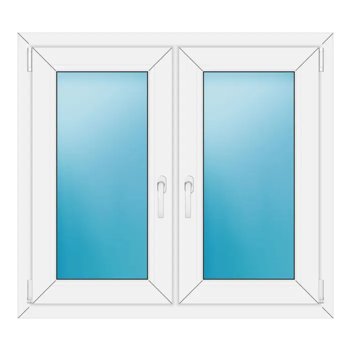 Zweiflügeliges Kunststofffenster 104x94 cm Weiß