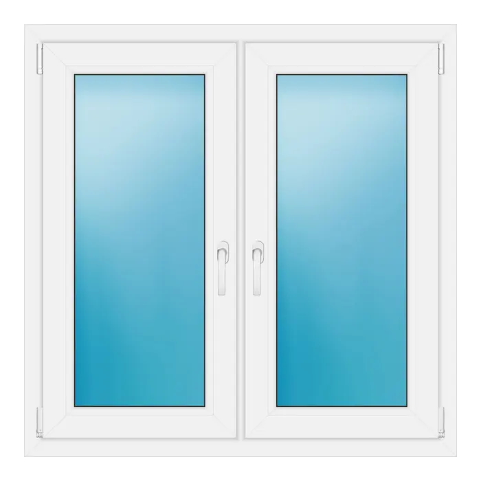 Zweiflügeliges Kunststofffenster 110,5x110,5 cm Weiß