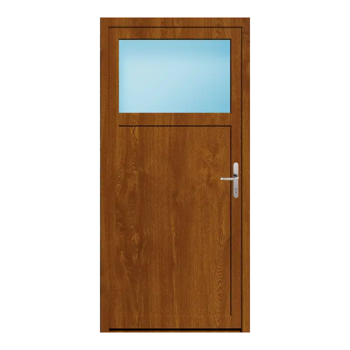 Nebeneingangstür 100x210 cm 1/3 Glas Golden Oak genarbt