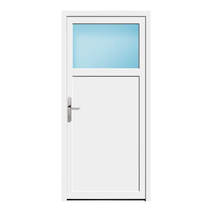 Nebeneingangstür 84x180 cm 1/3 Glas Weiß