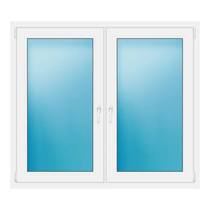 Zweiflügeliges Kunststofffenster 144x127 cm Weiß