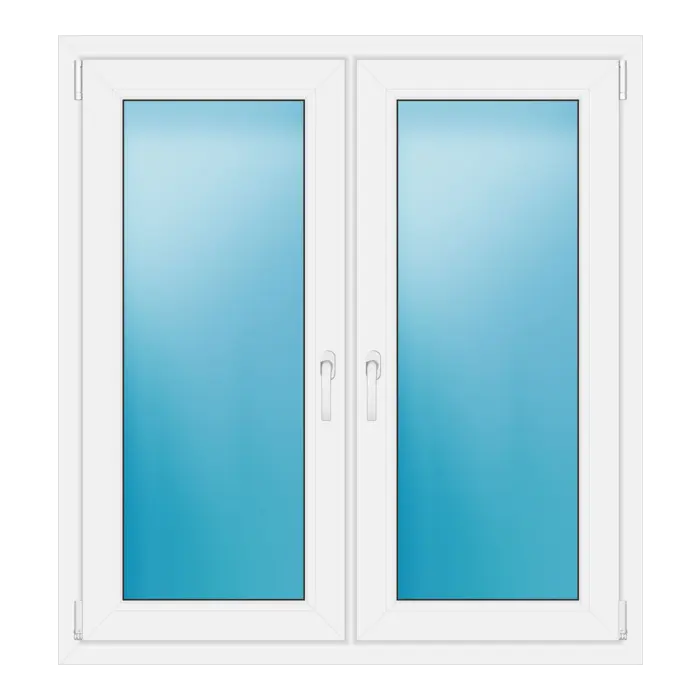 Zweiflügeliges Kunststofffenster 115,5x124,5 cm Weiß