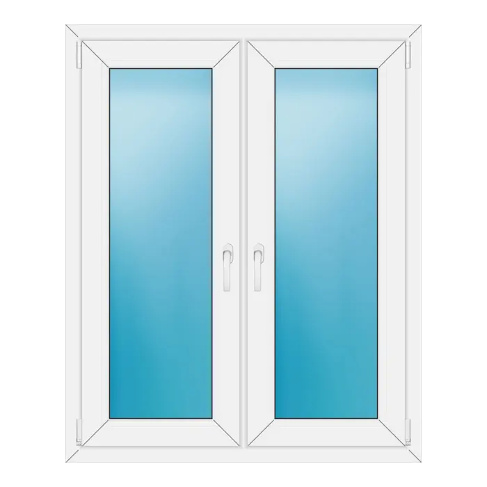Zweiflügeliges Kunststofffenster 104x128 cm Weiß