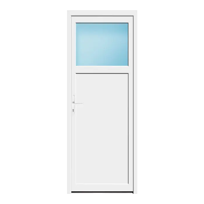 Nebeneingangstür 85,5x224 cm 1/3 Glas Weiß