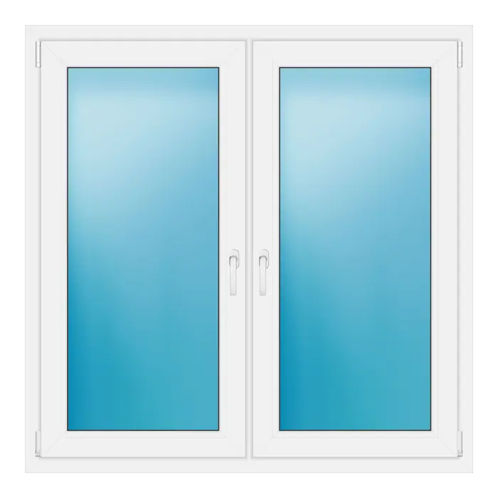 Zweiflügeliges Kunststofffenster 135,5x135,5 cm Weiß