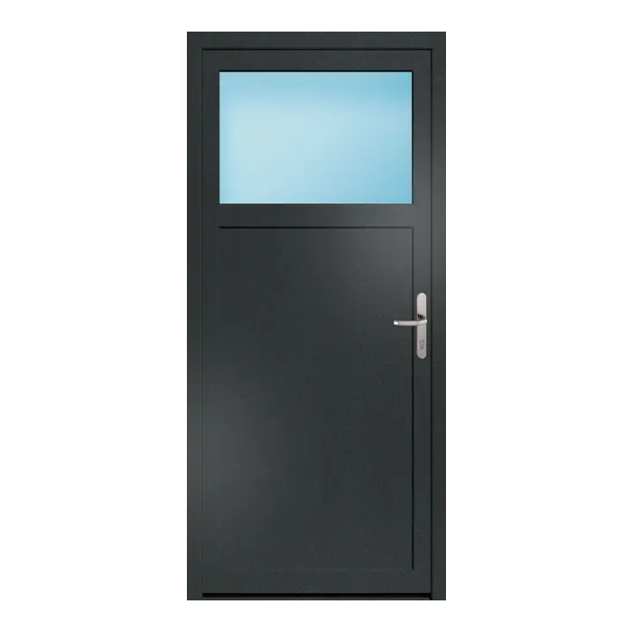Nebeneingangstür 94x206 cm 1/3 Glas Anthrazit genarbt