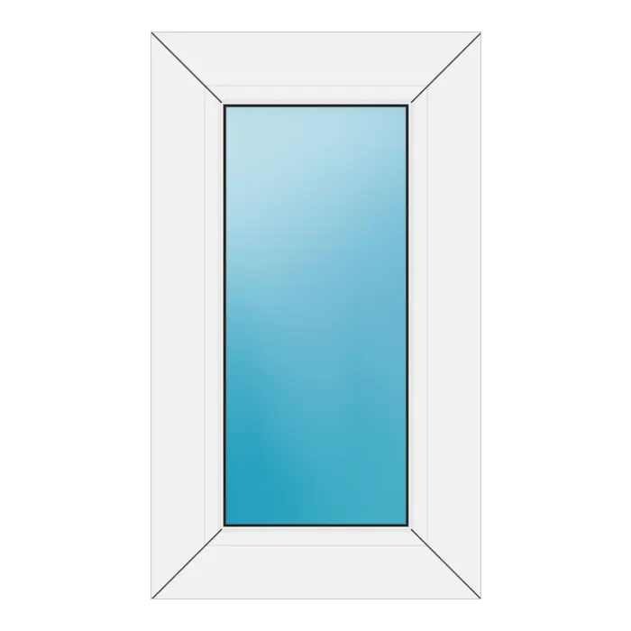 Festverglasung aus Kunststoff 36x62 cm Weiß