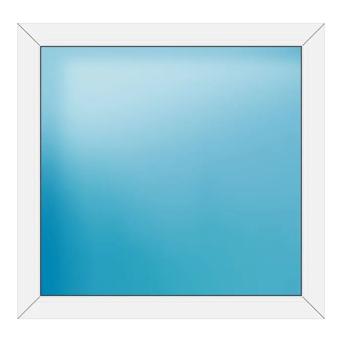 Festverglasung aus Kunststoff 106x102 cm Weiß