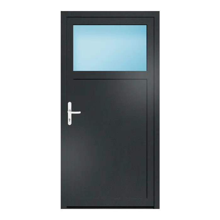 Nebeneingangstür 102x204 cm 1/3 Glas Anthrazitgrau genarbt