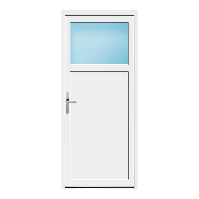 Nebeneingangstür 84x193 cm 1/3 Glas Weiß