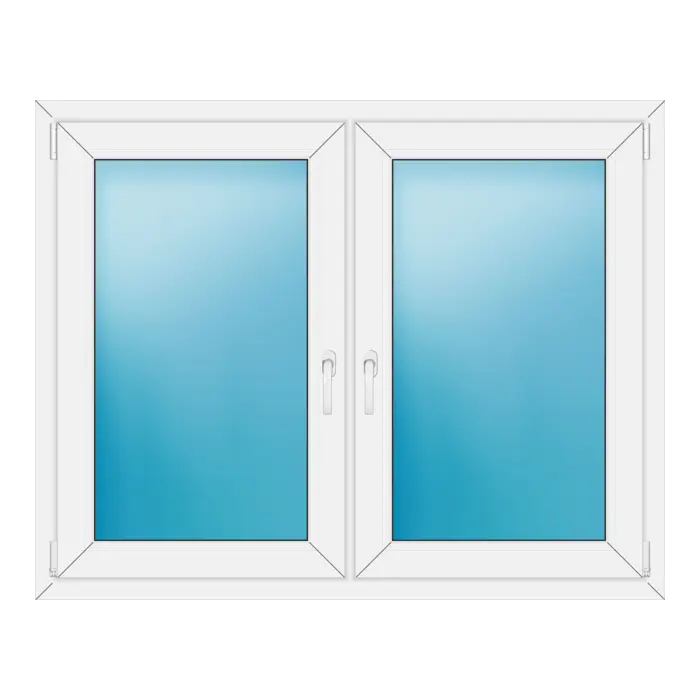 Zweiflügeliges Kunststofffenster 136x108 cm Weiß