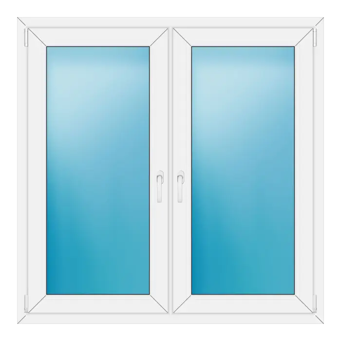 Zweiflügeliges Kunststofffenster 134x134 cm Weiß