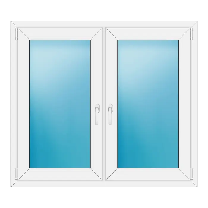Zweiflügeliges Kunststofffenster 126x112 cm Weiß