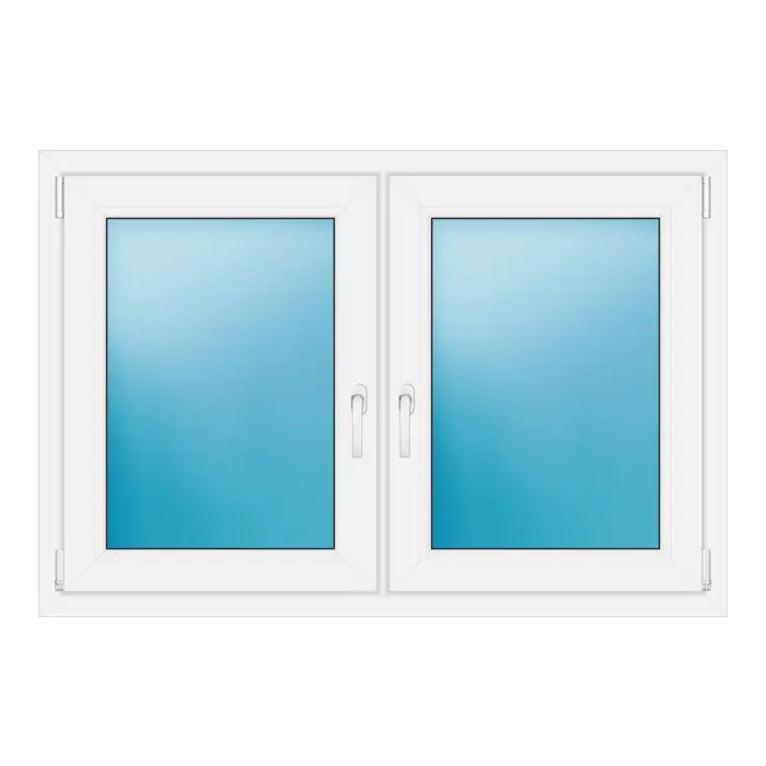 Zweiflügeliges Kunststofffenster 130x88 cm Weiß