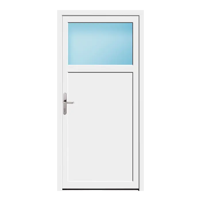 Nebeneingangstür 94x196 cm 1/3 Glas Weiß