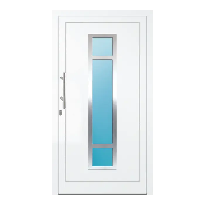 Haustür Aluminium 110,5x202,5 cm Prezo Top 01 Verkehrsweiß RAL 9016