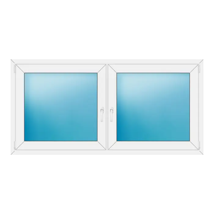 Zweiflügeliges Kunststofffenster 182x90 cm Weiß