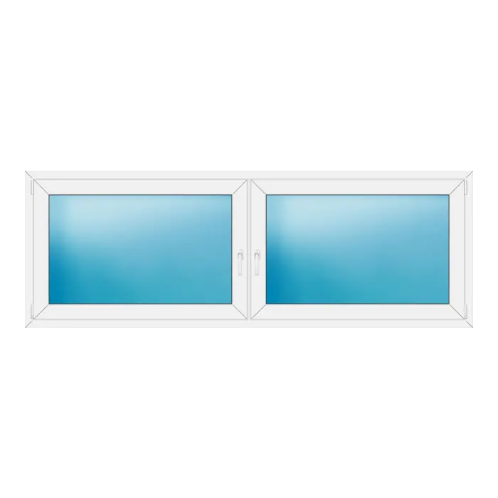 Zweiflügeliges Kunststofffenster 240x84 cm Weiß