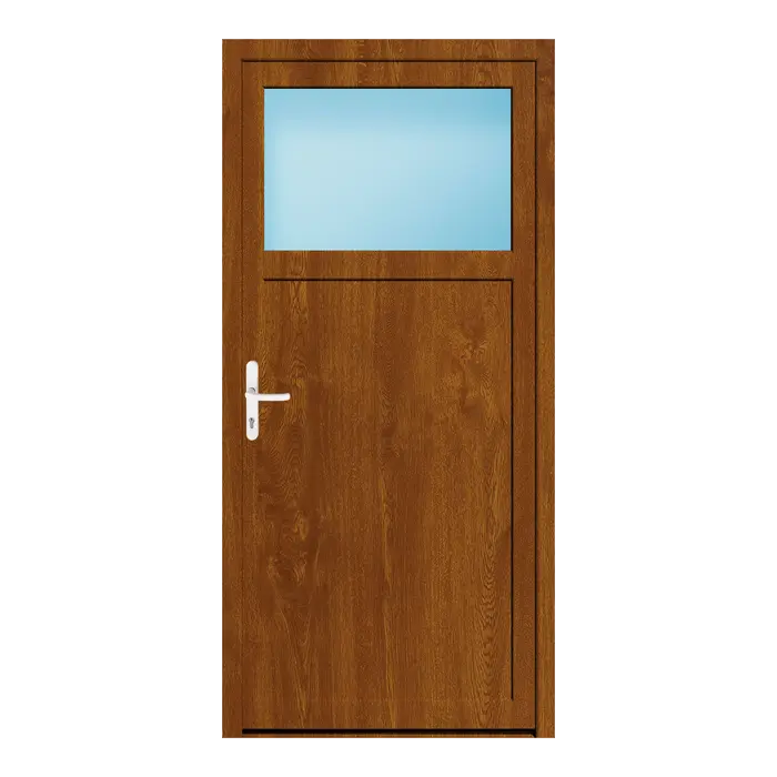 Nebeneingangstür 100x210 cm 1/3 Glas Golden Oak genarbt