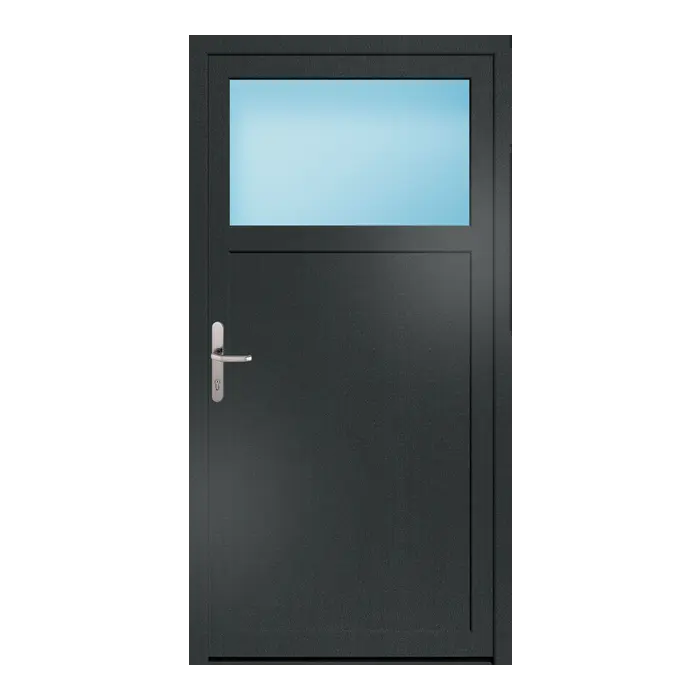 Nebeneingangstür 96x187 cm 1/3 Glas Anthrazit genarbt