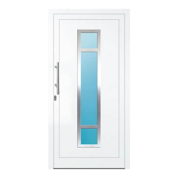 Haustür Aluminium 100x196 cm Prezo Top 01 Verkehrsweiß RAL 9016