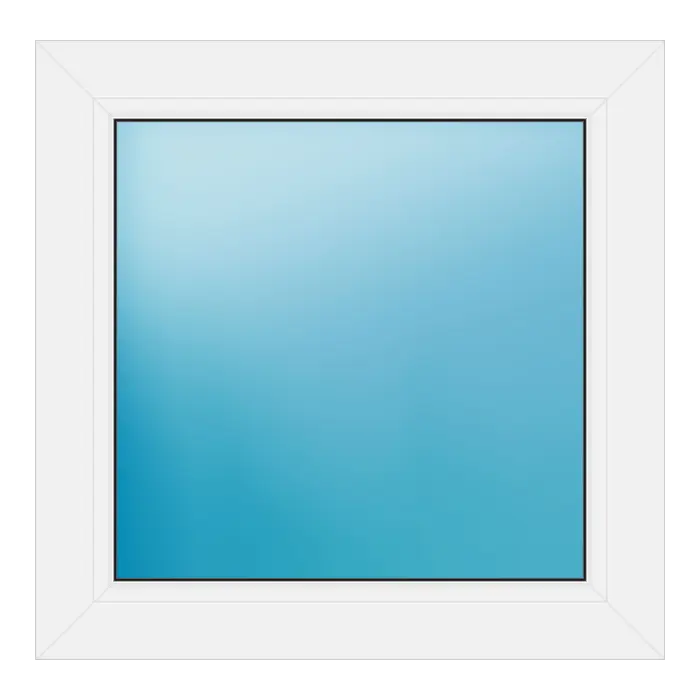 Festverglasung aus Kunststoff 63,5x62,5 cm Weiß