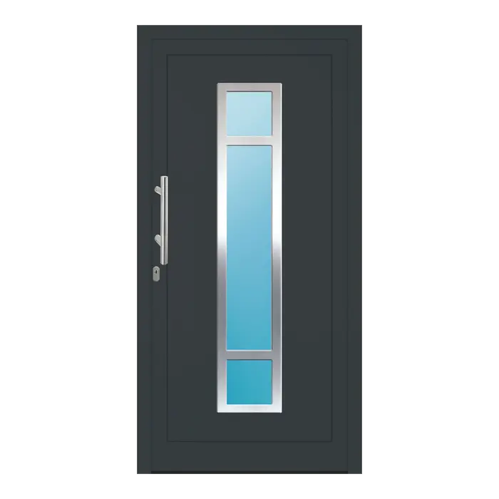 Haustür Aluminium 101x201,8 cm Prezo Top 01 Anthrazitgrau RAL 7016