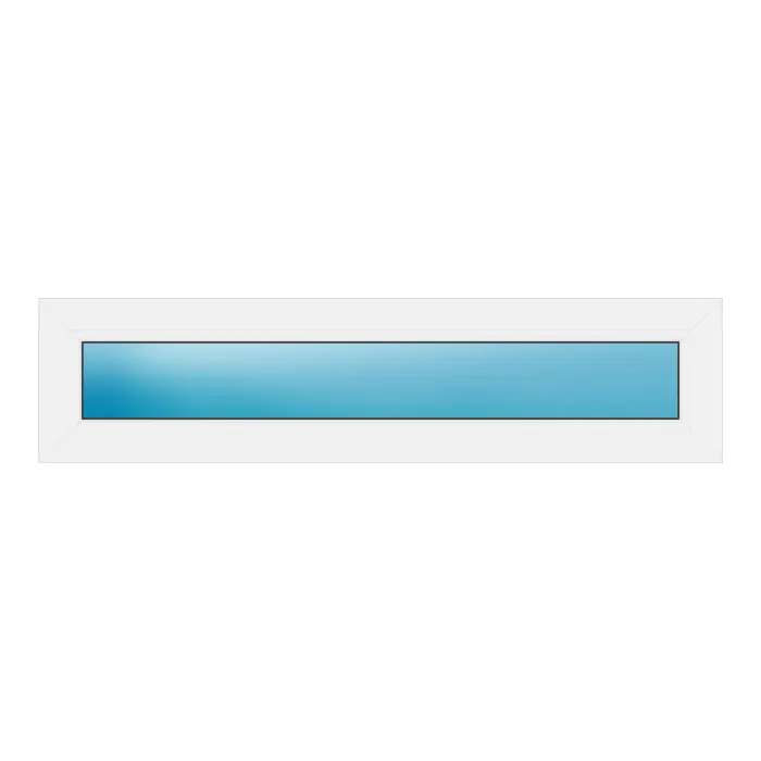 Festverglasung aus Kunststoff 125x30 cm Weiß