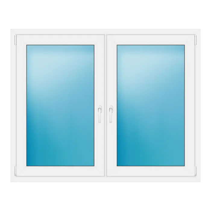 Zweiflügeliges Kunststofffenster 152,5x123 cm Weiß