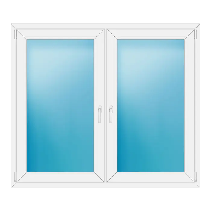 Zweiflügeliges Kunststofffenster 152x132 cm Weiß