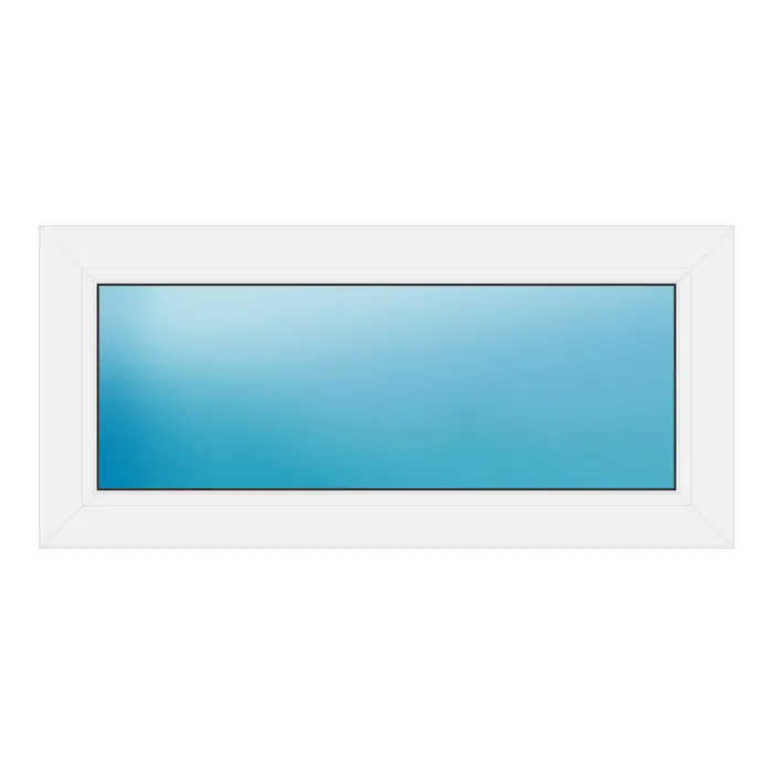 Festverglasung aus Kunststoff 95x44 cm Weiß