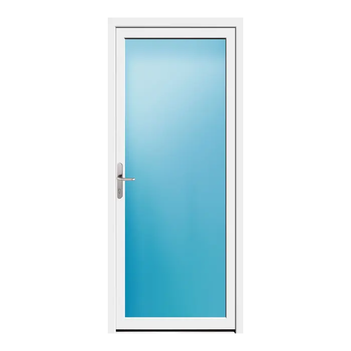 Nebeneingangstür 90x210 cm Vollglas Weiß
