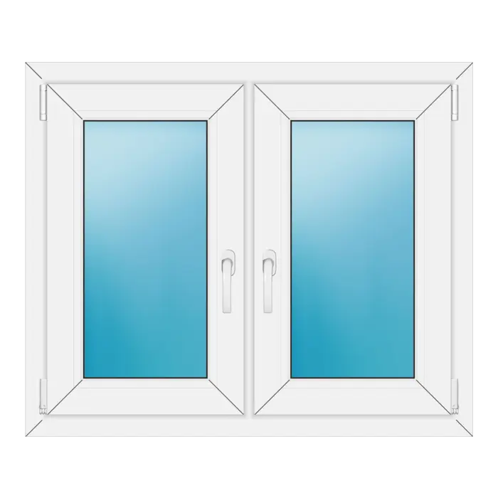 Zweiflügeliges Kunststofffenster 98x82 cm Weiß