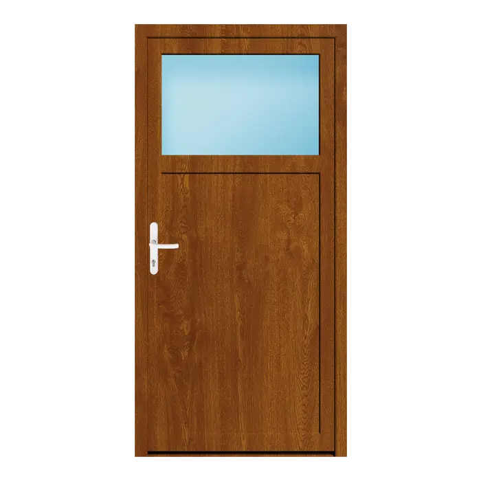 Nebeneingangstür 97x198 cm 1/3 Glas Golden Oak genarbt