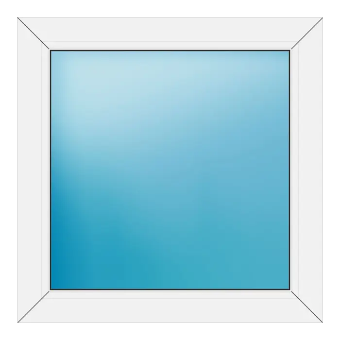 Festverglasung aus Kunststoff 74x74 cm Weiß