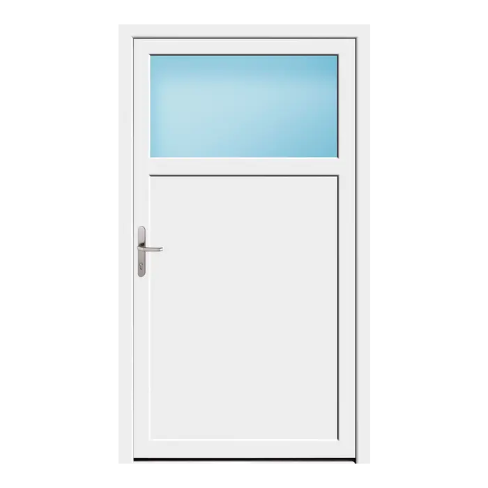 Nebeneingangstür 118x206 cm 1/3 Glas Weiß
