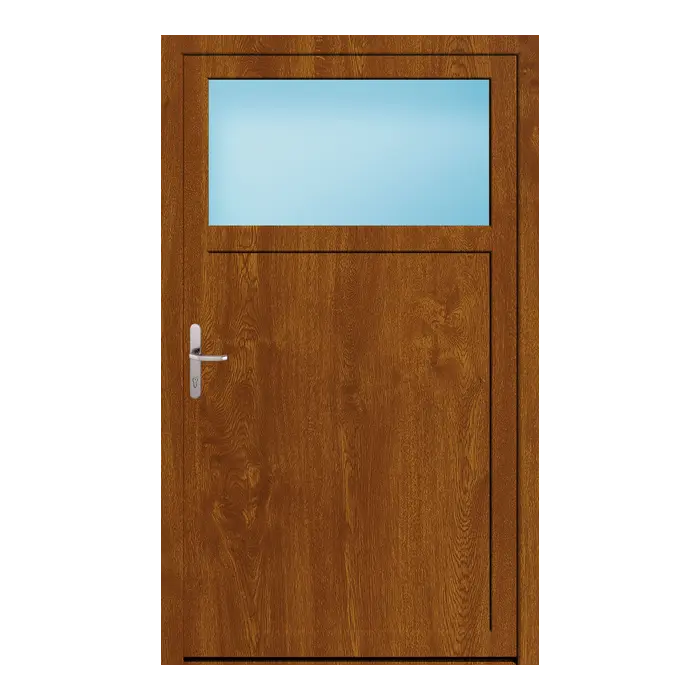 Nebeneingangstür 120x200 cm 1/3 Glas Golden Oak genarbt