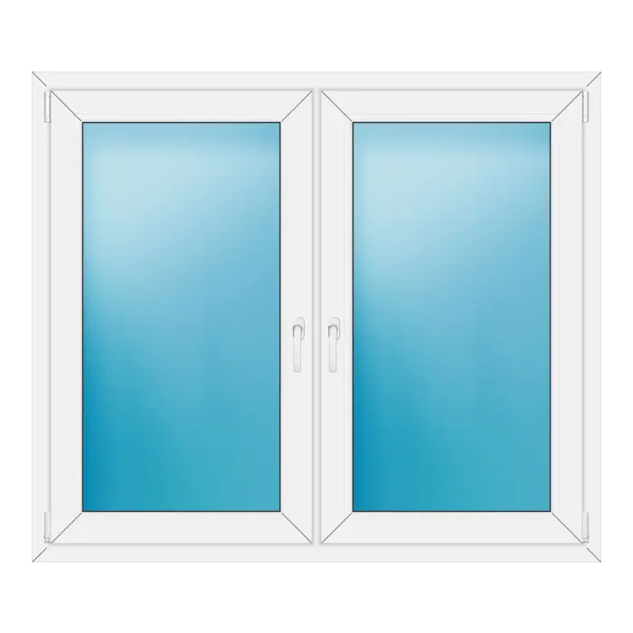 Zweiflügeliges Kunststofffenster 144x124 cm Weiß