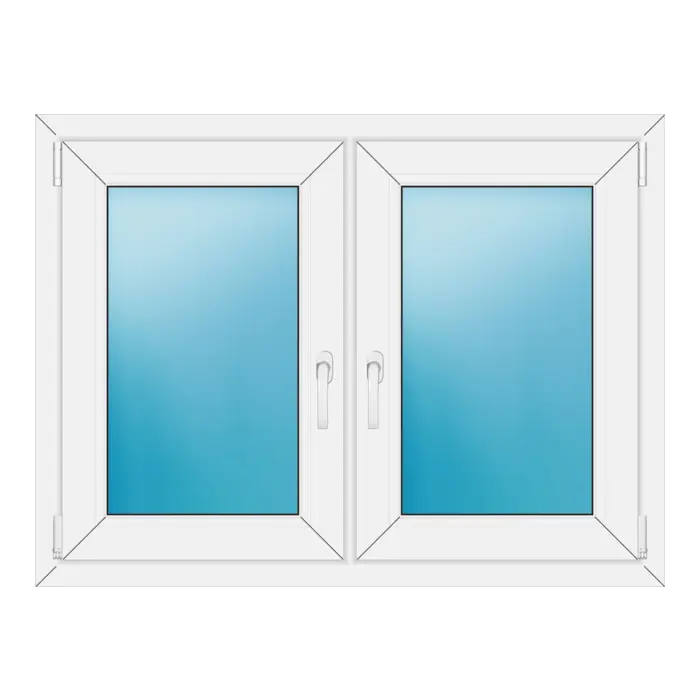 Zweiflügeliges Kunststofffenster 112x84 cm Weiß