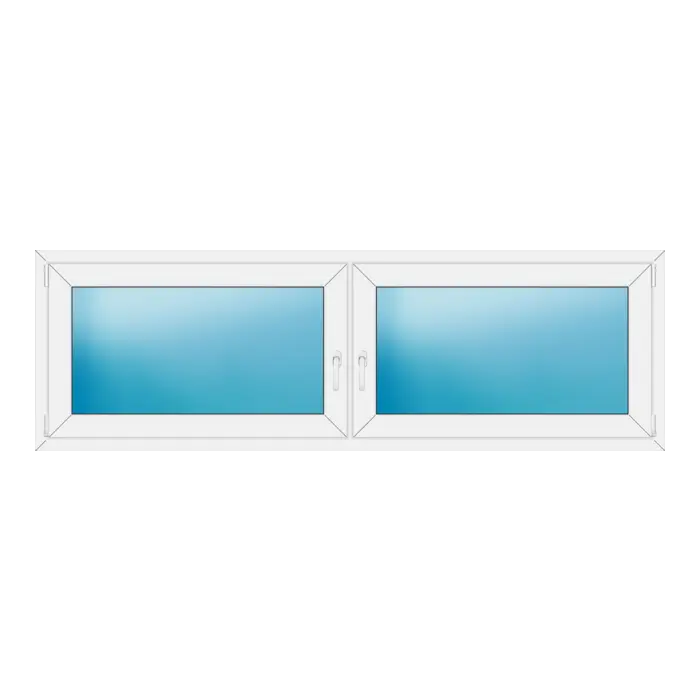 Zweiflügeliges Kunststofffenster 220x70 cm Weiß