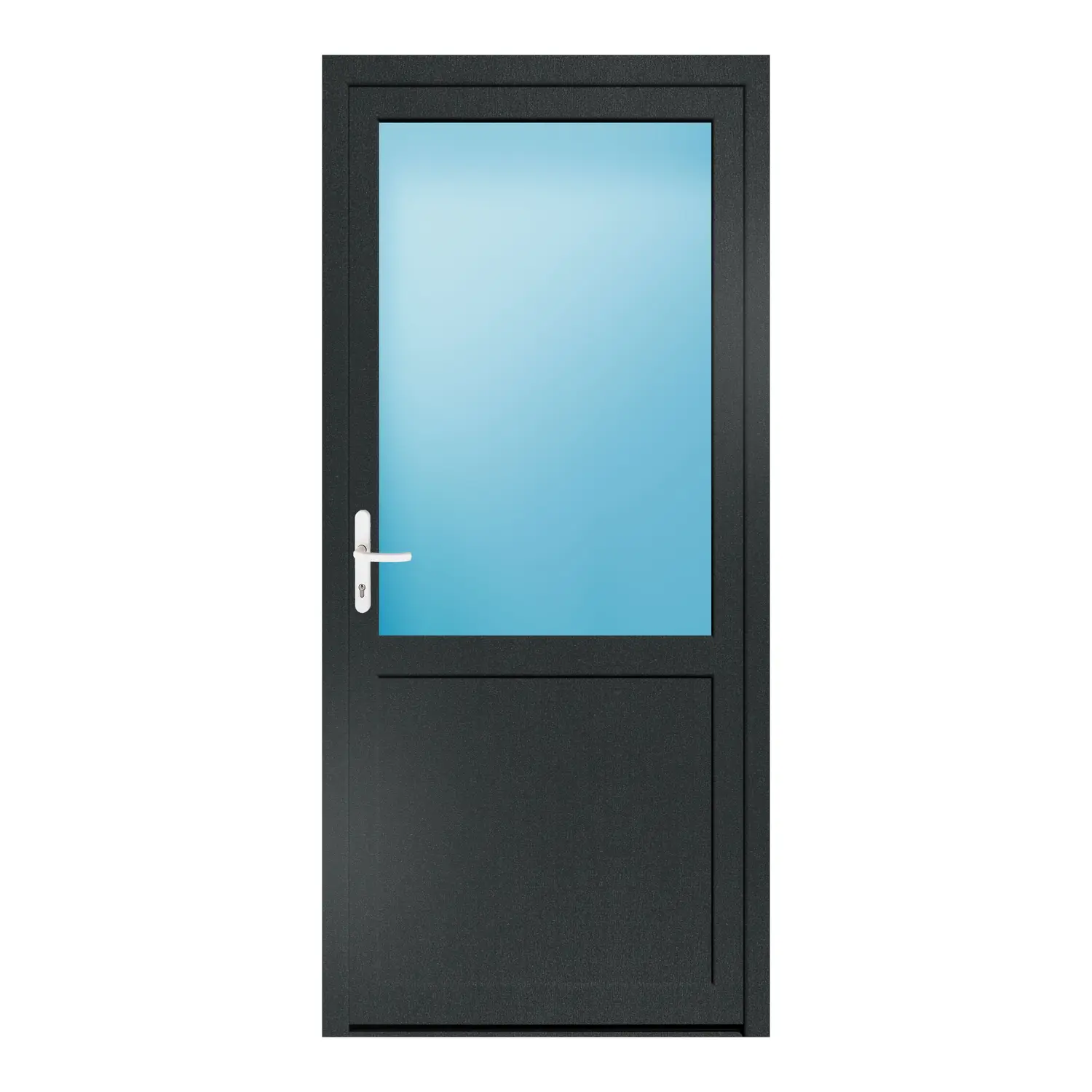Nebeneingangstür 104x228 cm Anthrazitgrau genarbt 2/3 Glas