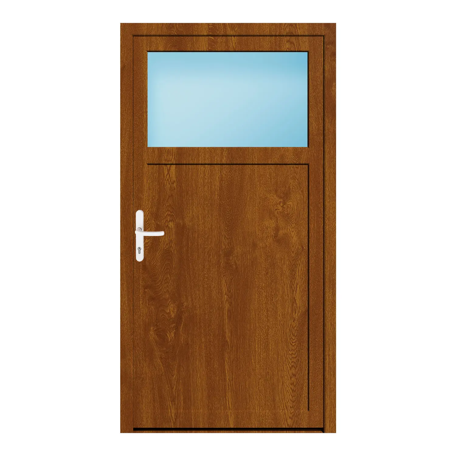 Nebeneingangstür 100x190 cm Golden Oak genarbt 1/3 Glas