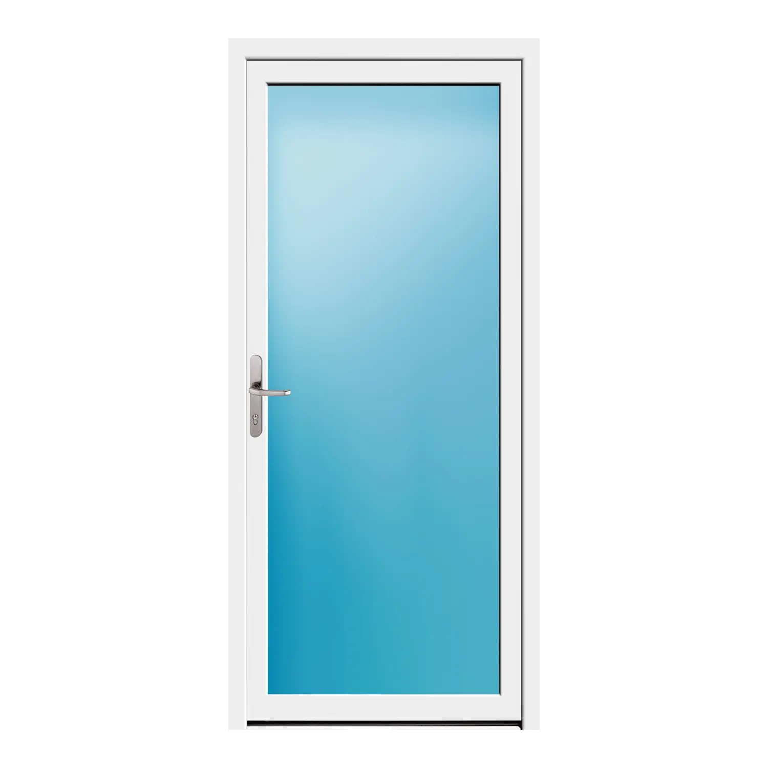Nebeneingangstür 90x200 cm Weiß Vollglas