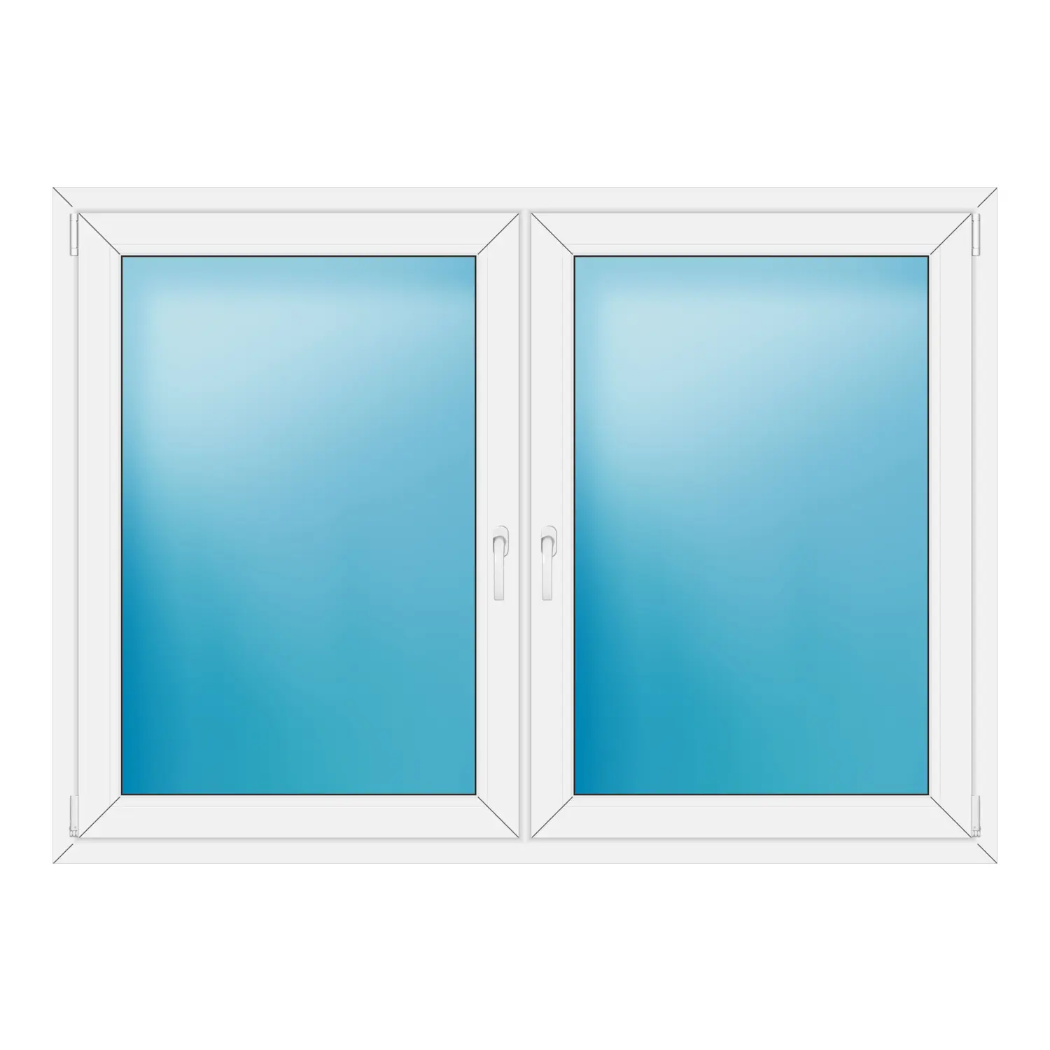 Zweiflügeliges Fenster 176x126 cm Weiß